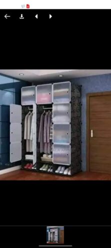 3 column plastic wardrobe-black