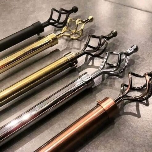 Metallic curtain rods