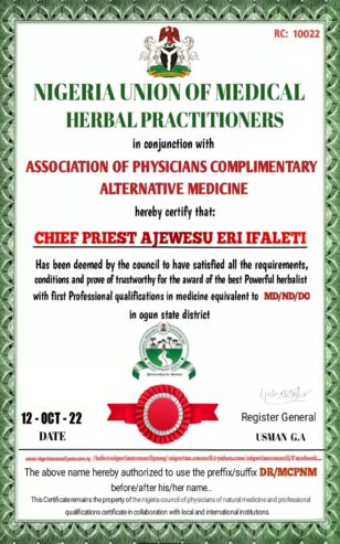 The best powerful spiritual herbalist in Nigeria