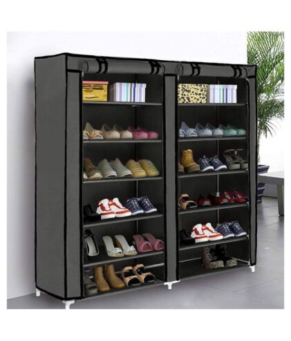 Two column wooden closet